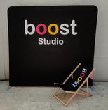 Displaywand Boost bedruckt