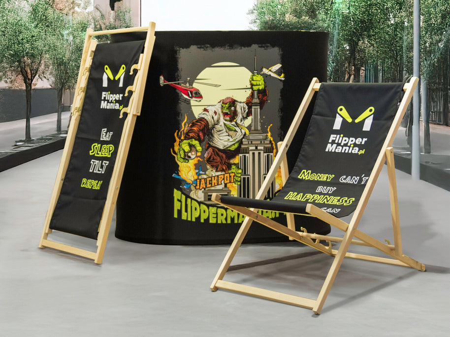 Faltbare luftdichte Messetheke Logo bedruckt