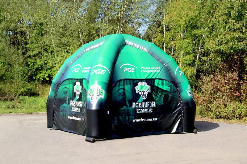 Aufblasbares Domezelt 4x4 mit Logo und Seitenwänden