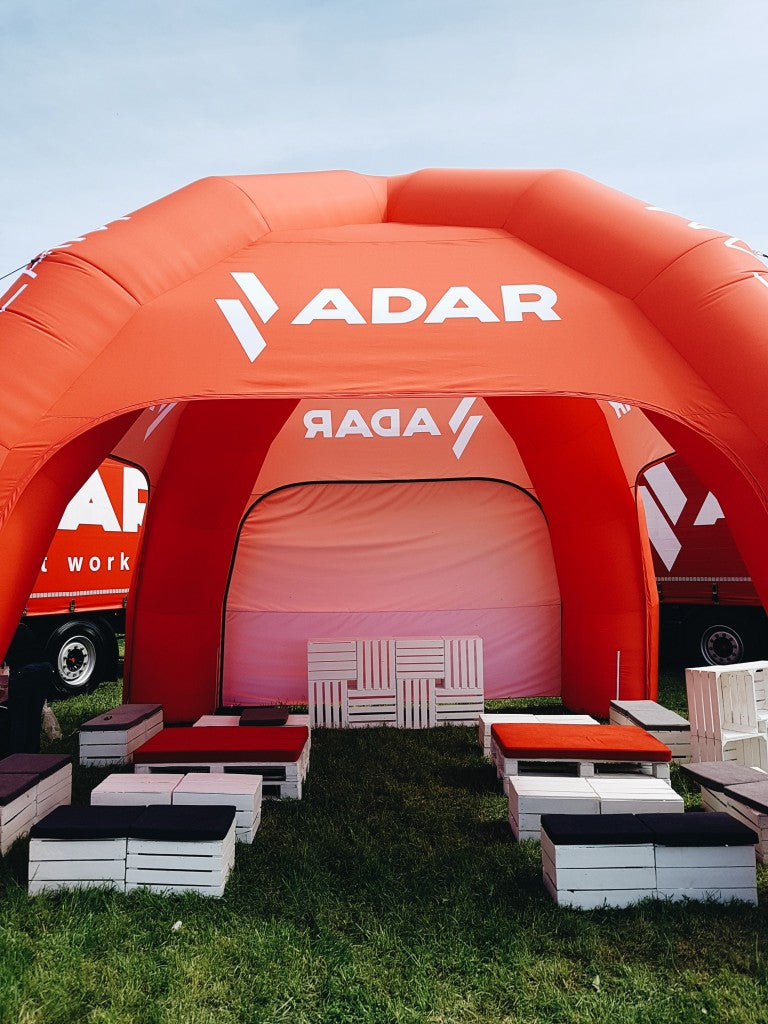 Spider Zelt Eventzelt aufblasbar mit Logo bedrucken