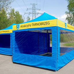Faltpavillon mit Fenstern