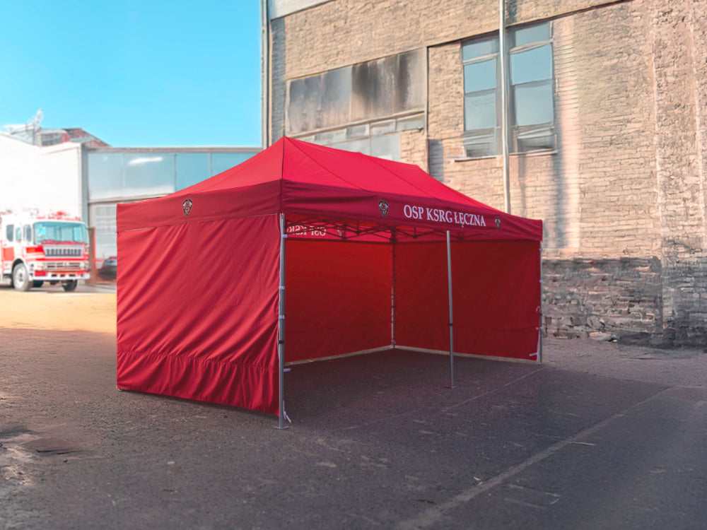Faltpavillon 3x6 mit bedrucktem Logo
