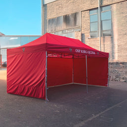 Faltpavillon 3x6 mit bedrucktem Logo