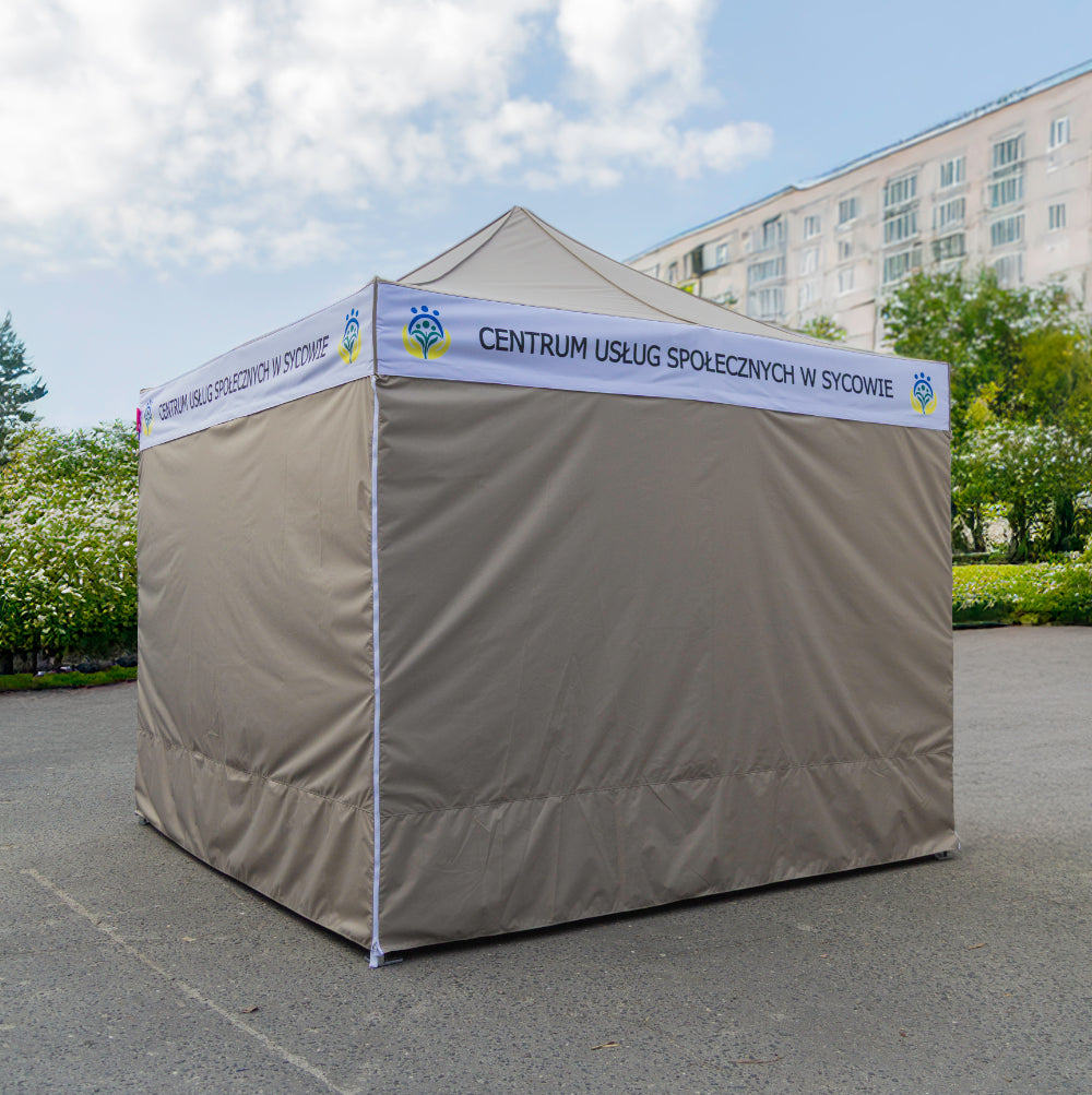 Faltpavillon 4x4 mit Werbung