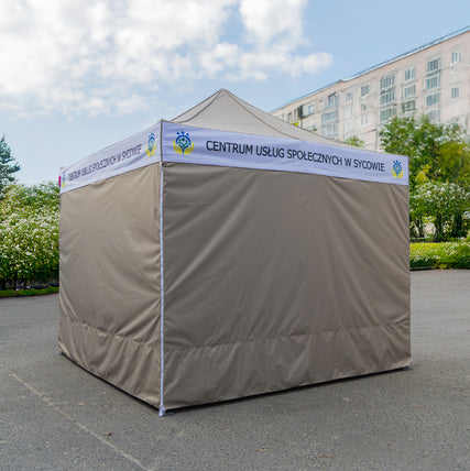 Faltpavillon 4x4 mit Werbung