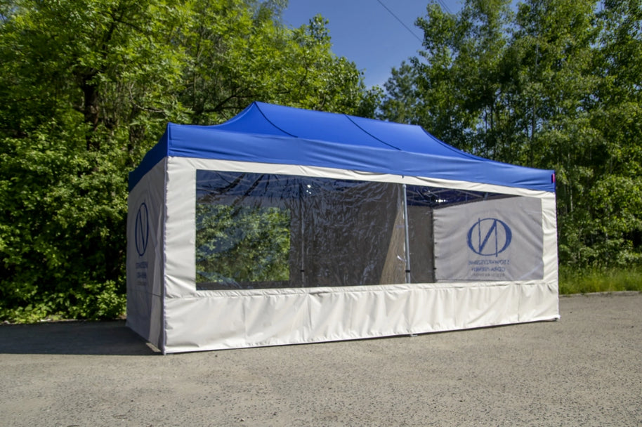 Faltpavillon 4x8 mit Fenstern bedruckt