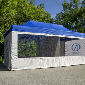 Faltpavillon 4x8 mit Fenstern bedruckt