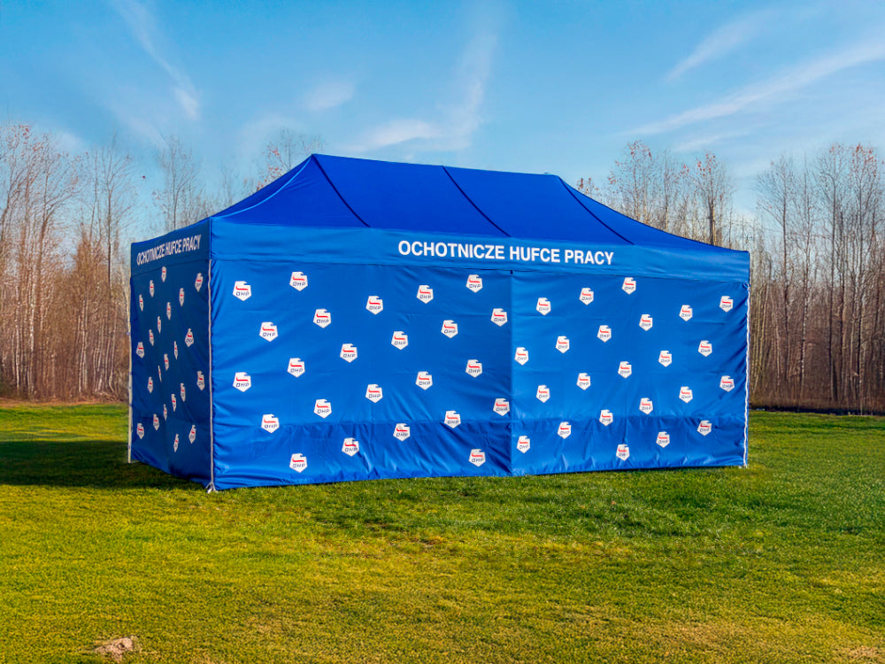 Logozelt 4x8m mit Seitenwänden