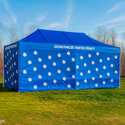 Logozelt 4x8m mit Seitenwänden