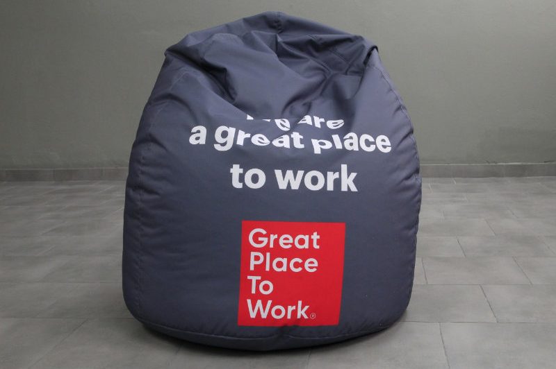 Sitzsack rund individuell mit Logo bedrucken