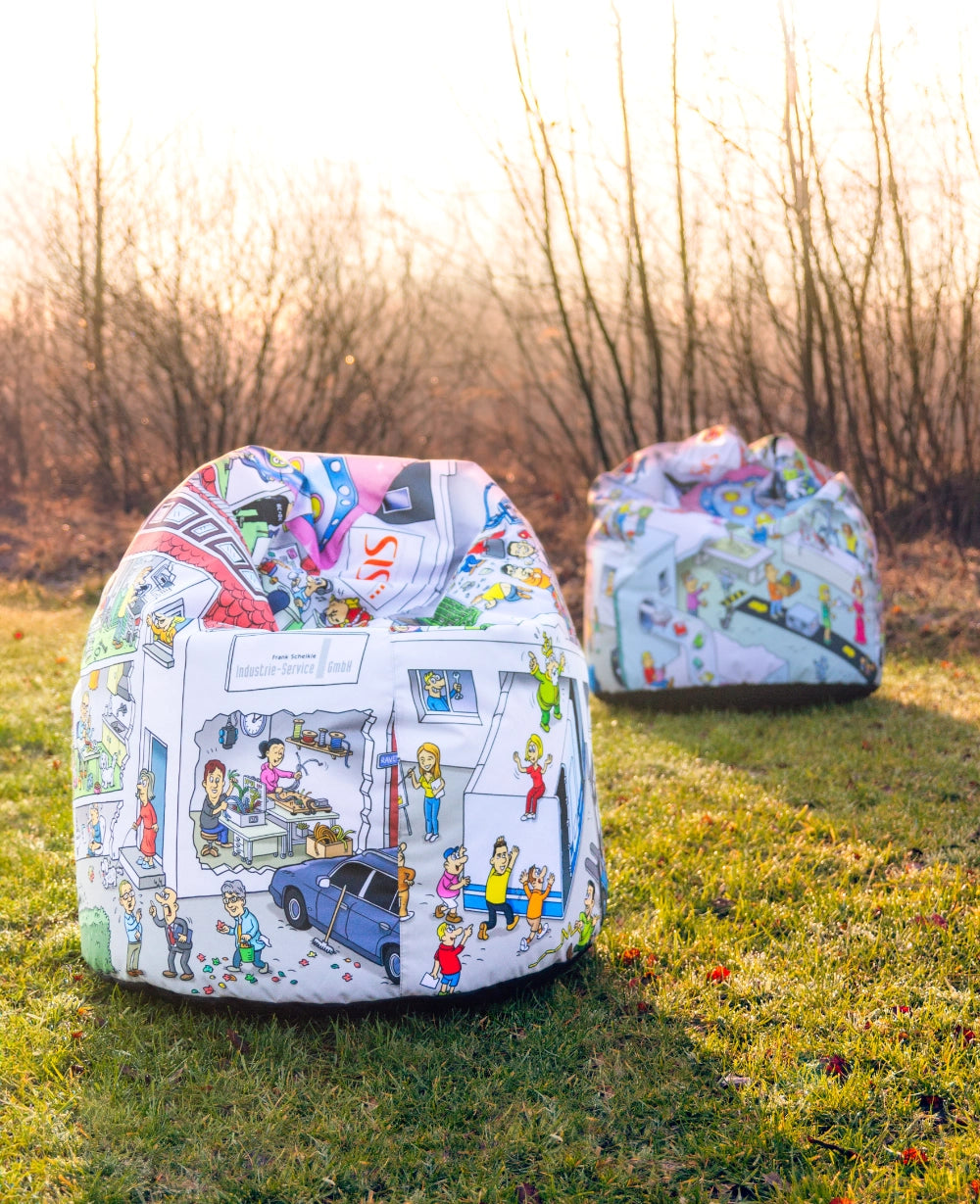Pouf tondo con logo