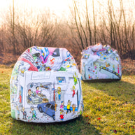 Pouf tondo con logo