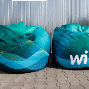 Sitzsack Sako L Logo und Muster bedruckt