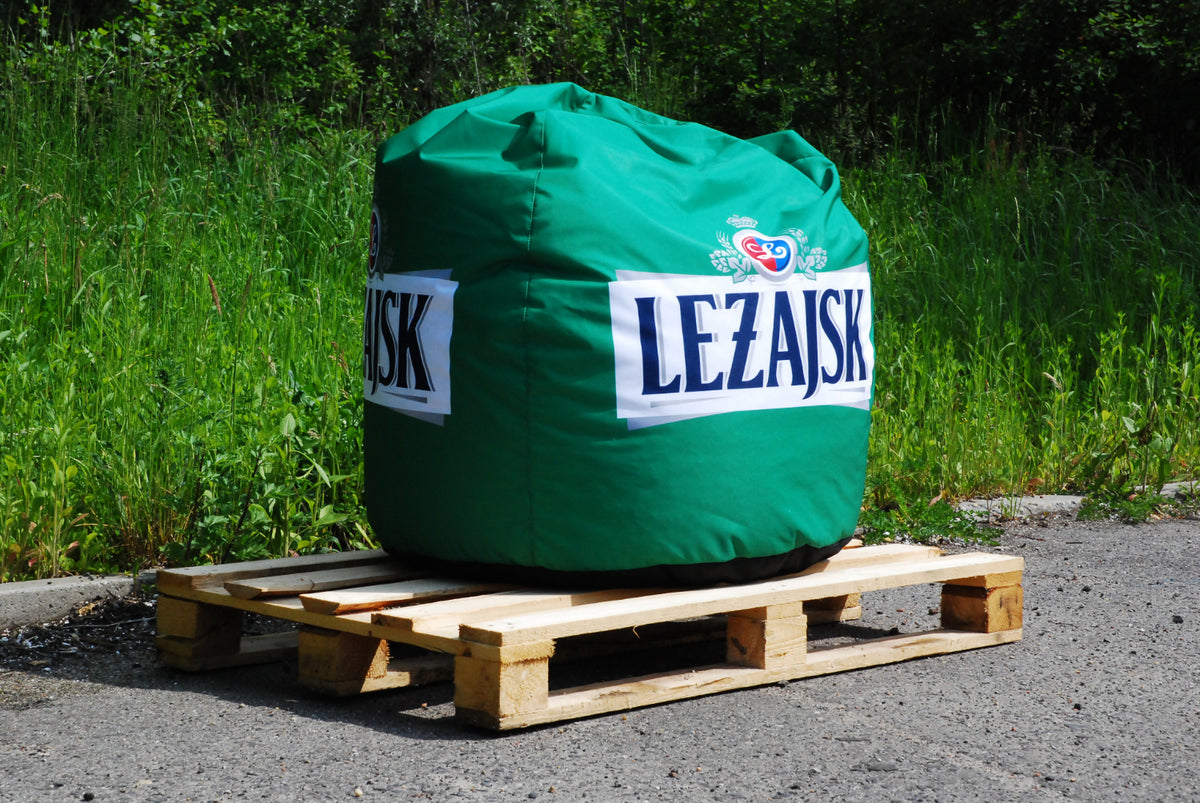 Sitzsack rund mit Logo für Messen POS Events bedrucken lassen