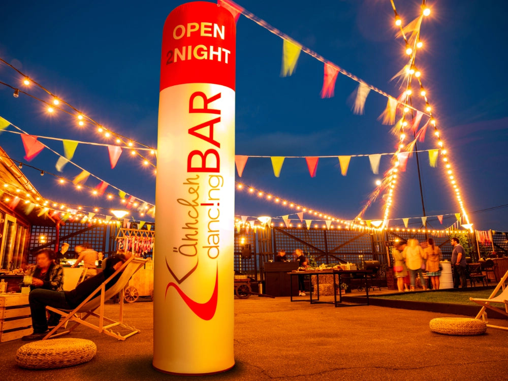 LED Säule aufblasbar bedruckt