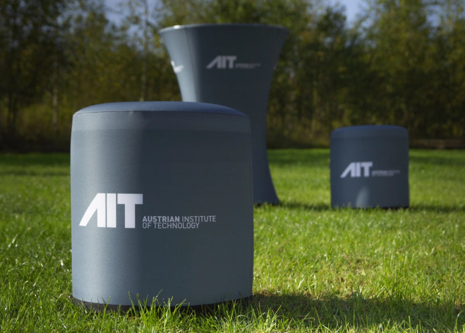 Aufblasbare Hocker mit Branding