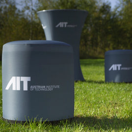 Aufblasbare Hocker mit Branding