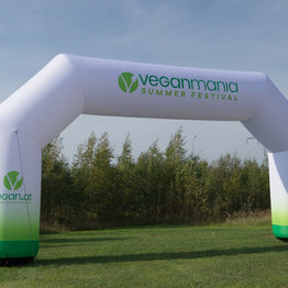 Aufblasbarer Torbogen mit Logo Vegan