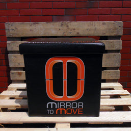 faltbarer Sitzwürfel mit Logo