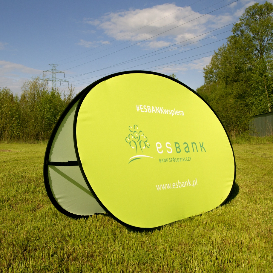 Werbebanner Pop-Up Oval bedruckt
