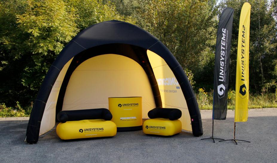 Werbesofa und Zelt 4x4 aufblasbar und luftdicht