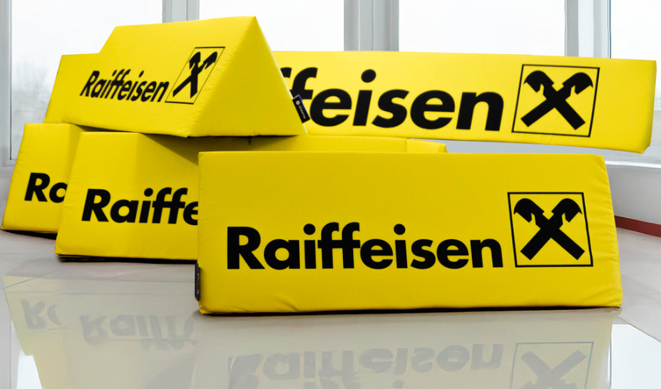 Softbanden 150x40 bedruckt für Bank Sponsor