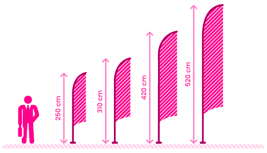Werbefahnen Beach Drop Grรถรen
