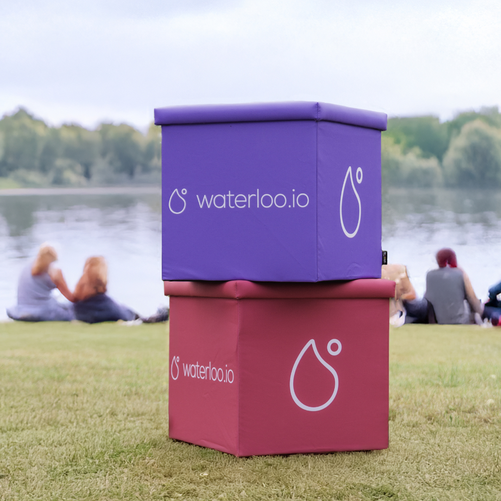 Faltbare Sitzwürfel mit Branding