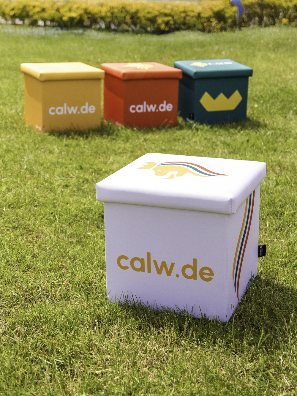 Sitzwürfel mit Branding faltbar