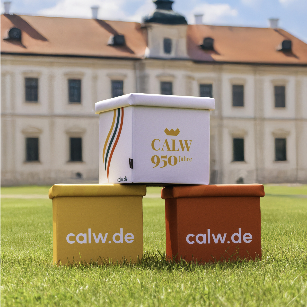 Flat Sitzwürfel mit Stauraum Logo bedruckt