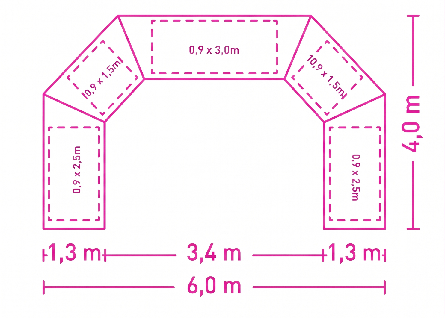 Torbogen Polygonal FAN 6x4 mit Branding