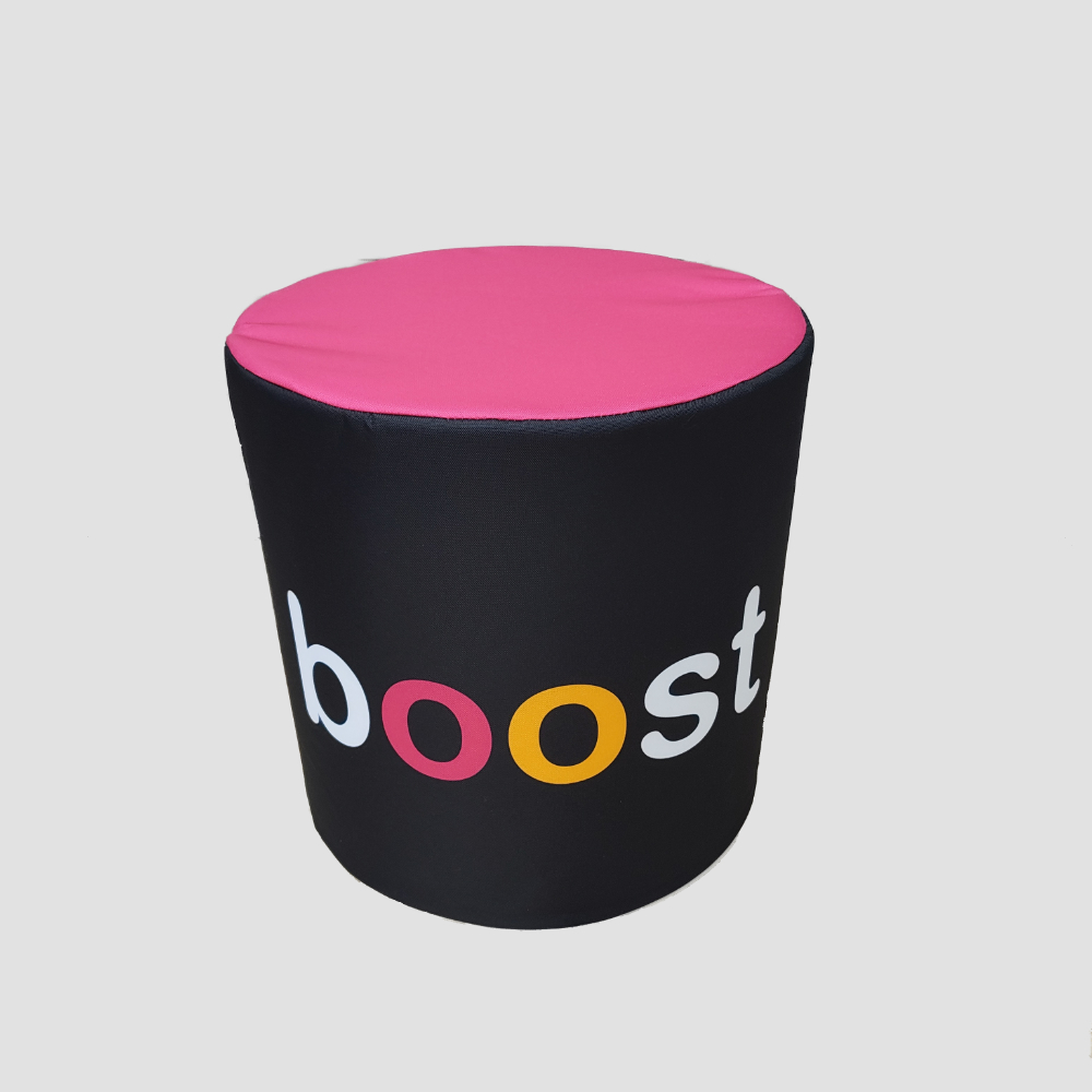 Zylindersitz mit Logo bedruckt