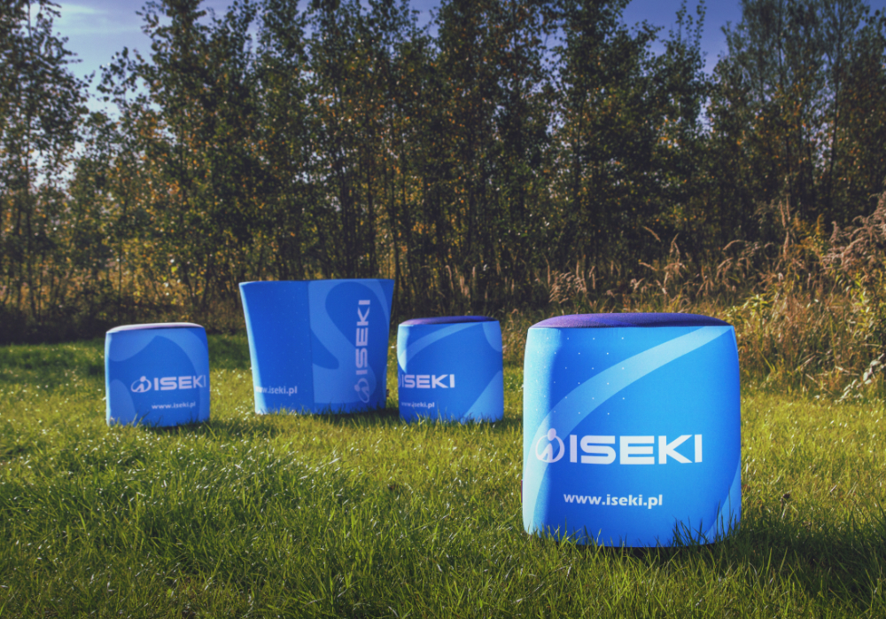 Bedruckte aufblasbare Hocker mit Logodruck