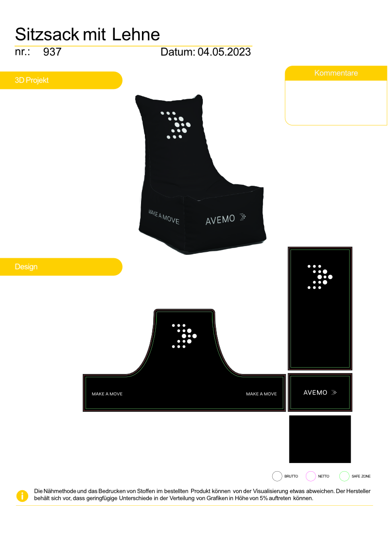 Sitzsack mit Lehne Simulation Boost