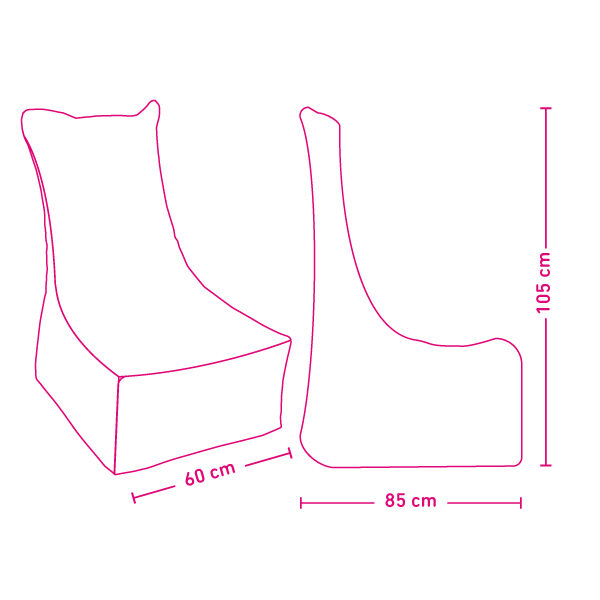 Poltrona sacco con schienale dimensioni