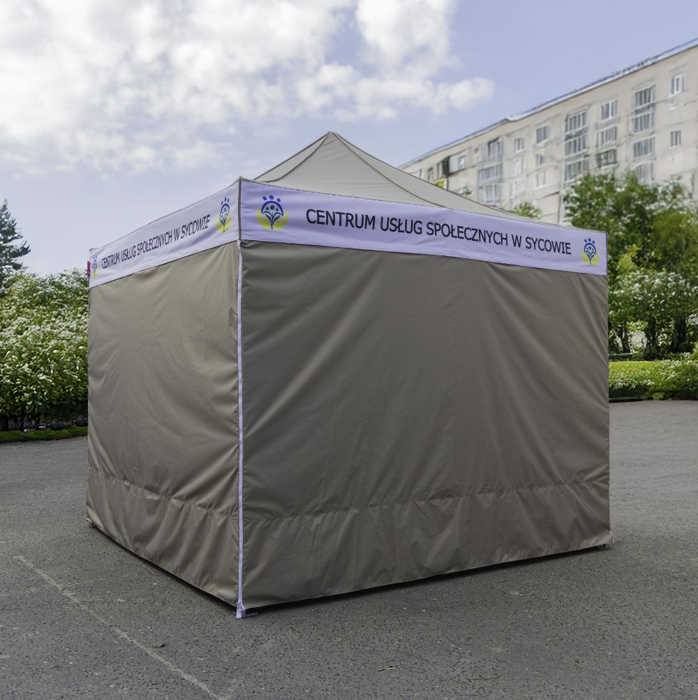 Faltpavillon 4x4 mit Werbung