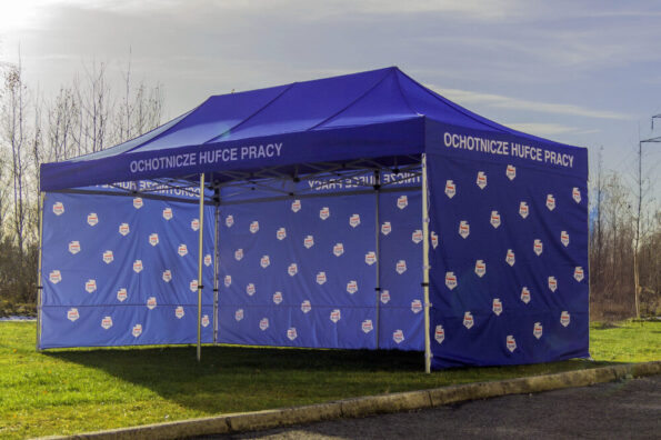 Gazebo pieghevole con 3 pareti stampate