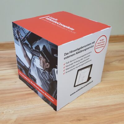 Cubo in cartone 50x50 pubblicita