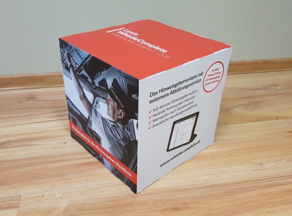 Cubo in cartone 50x50 pubblicita