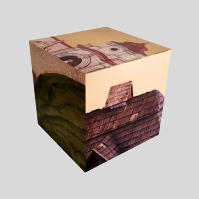 Cubo pubblicita in cartone 70x70x70